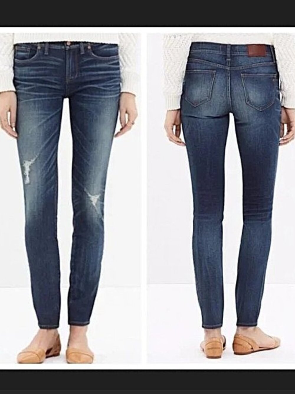 MADEWELL SKINNY SKINNY JEANS BELMONT KNEE RIP EDITION SIZE 28 NWOT